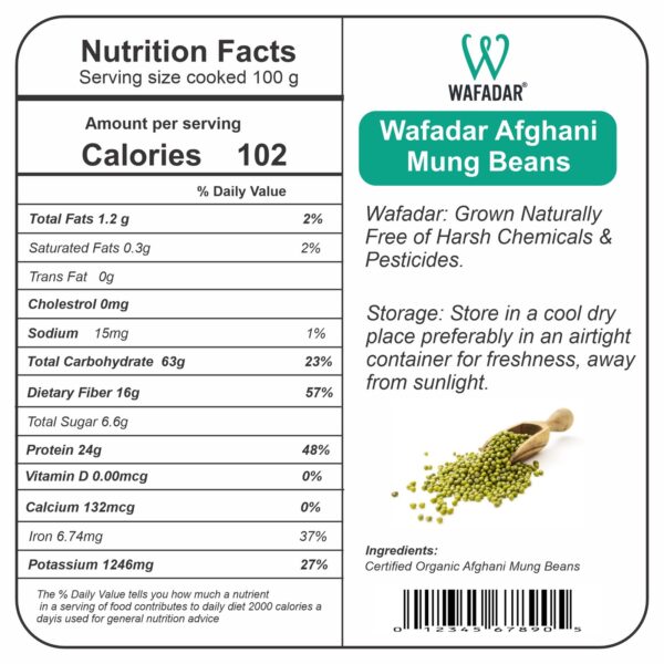Wafadar Mung Whole (Ideal for cooking & sprouting, Whole Mung Beans with skin)  Afghani Origin - Image 4